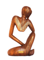G6 Collection 12' Wooden Handmade Abstract Sculpture Thinker Statue Handcrafted - Thinking Man - Gift Art Modern Decorative Uni