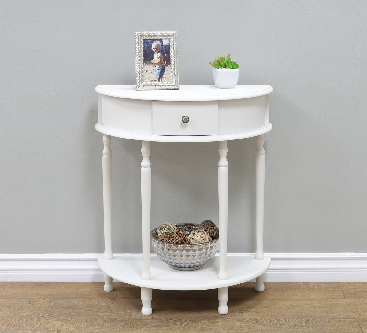 Frenchi Furniture Table, 11.6 X 23.7 X 28 In, White