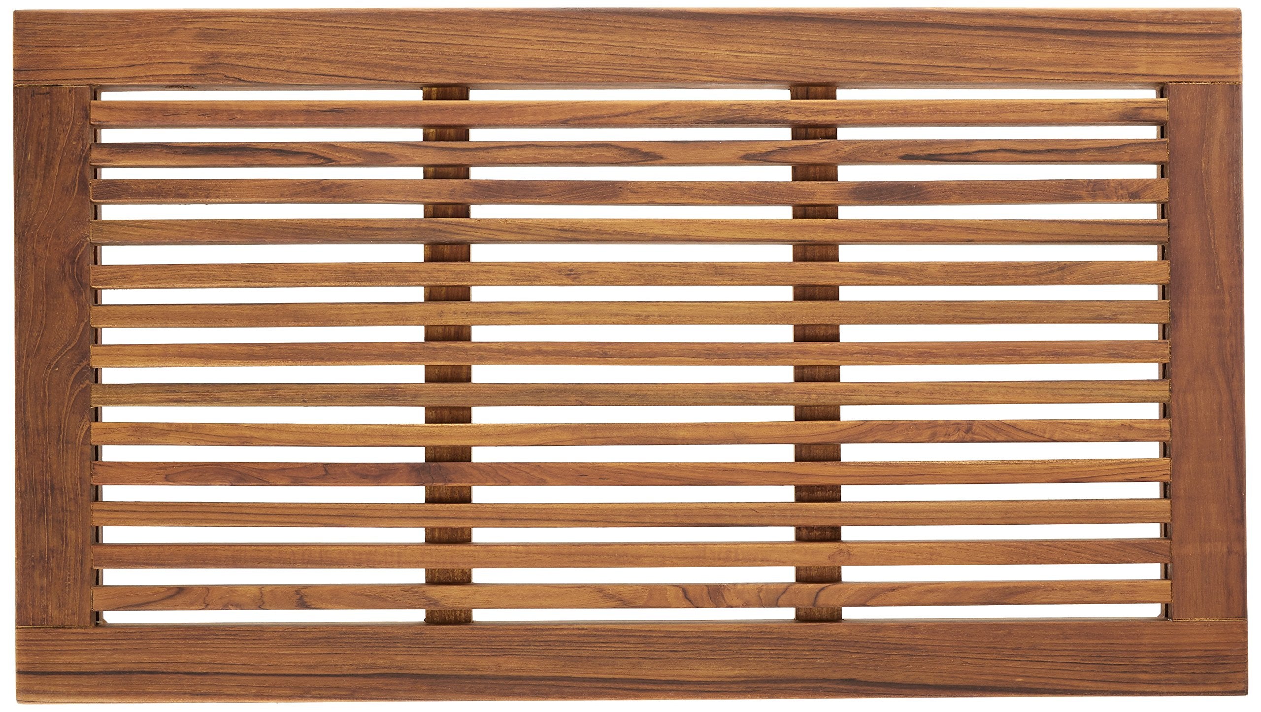 Bare Decor Dasha Spa Shower Or Door Mat, 31.5 By 17.75-Inch, Solid Teak Wood And Oiled Finish