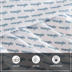 Wrangler - Sheet Set, Breathable & Wrinkle Resistant Bedding, Includes Matching Sham & Pillowcase, Yellowstone Inspired, Western Luxurious Bedding Set (Stamped Logo Blue, Twin)