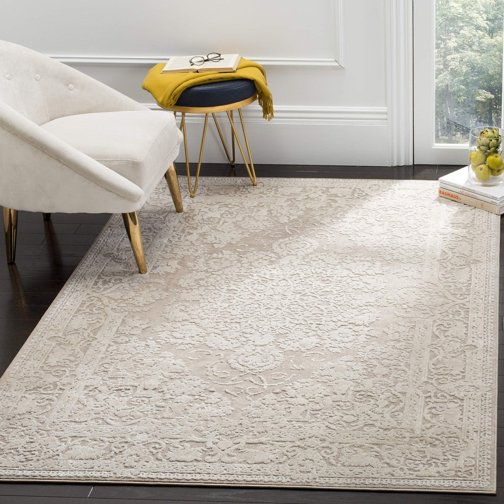 SAFAVIEH Reflection Collection 6'7'' Square Beige/Cream RFT664A Vintage Distressed Area Rug