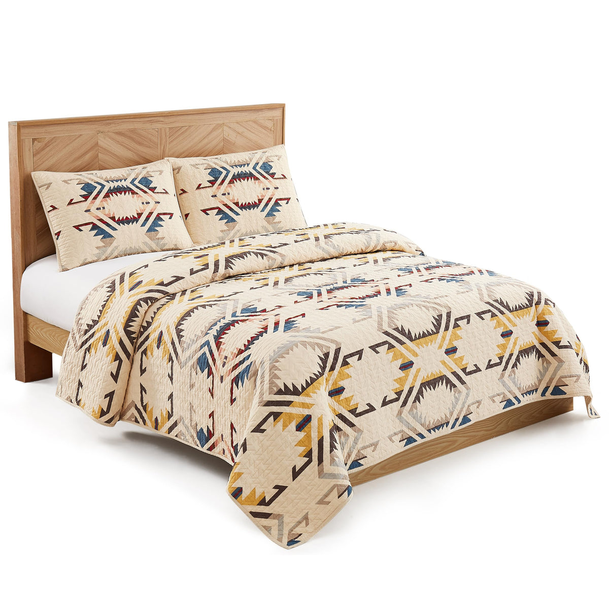 Pendleton 37509 White Sands King-California King Premium Cotton Soft Lightweight Breathable All Season Oversized Quilt Coverlet