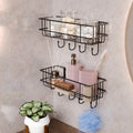 Lifelong Bathroom Shelf For Storage  Strong & Sturdy Wall Mounted Washroom Rack  Single Layer Multipurpose Towel Holder  Rust