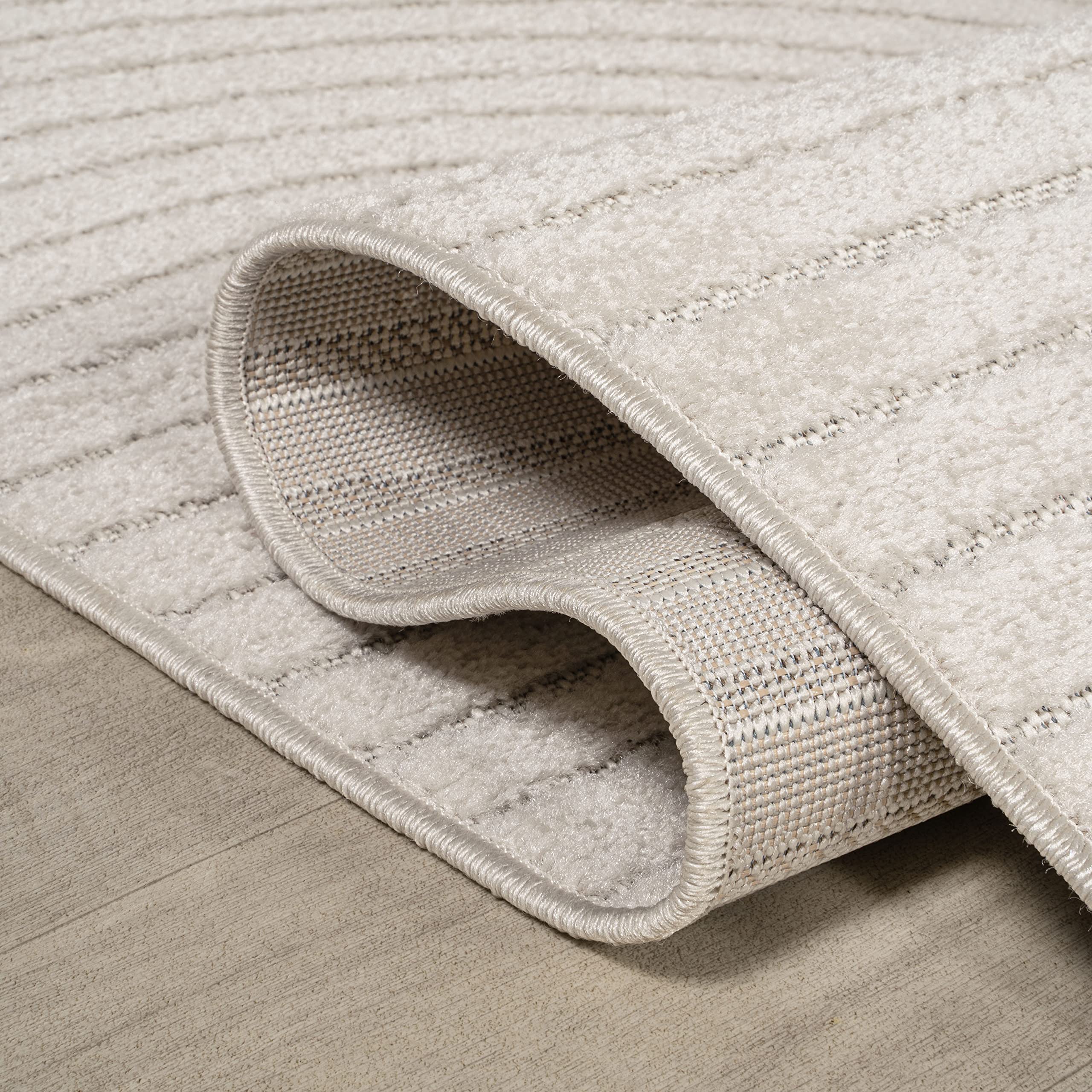 Jonathan Y Scn100B-4 Skagen High-Low Minimalist Curve Geometric Indoor/Outdoor Area Rug, Modern, Contemporary, Geometric, Bohemi