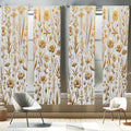 Ambesonne Vintage Window Curtains Pack of 2, Composition of Nostalgic Tone Wildflowers and Leaves Medieval Art Witchy, Lightweig