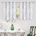 DriftAway Gray White Tree Blackout Curtains for Bedroom 36 Long Grey Branch Lined Window Treatment Thermal Grommet Top Curtain