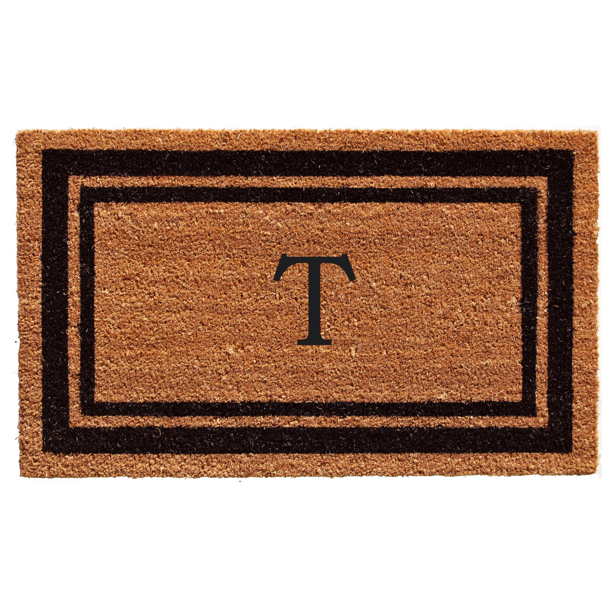 Calloway Mills 152961830T Black Border 18' X 30' Monogram Doormat, (Letter T)