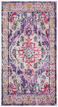SAFAVIEH Monaco Collection Accent Rug - 22 x 4, Violet & Fuchsia, Medallion Distressed Design, Non-Shedding & Easy Care, Ideal