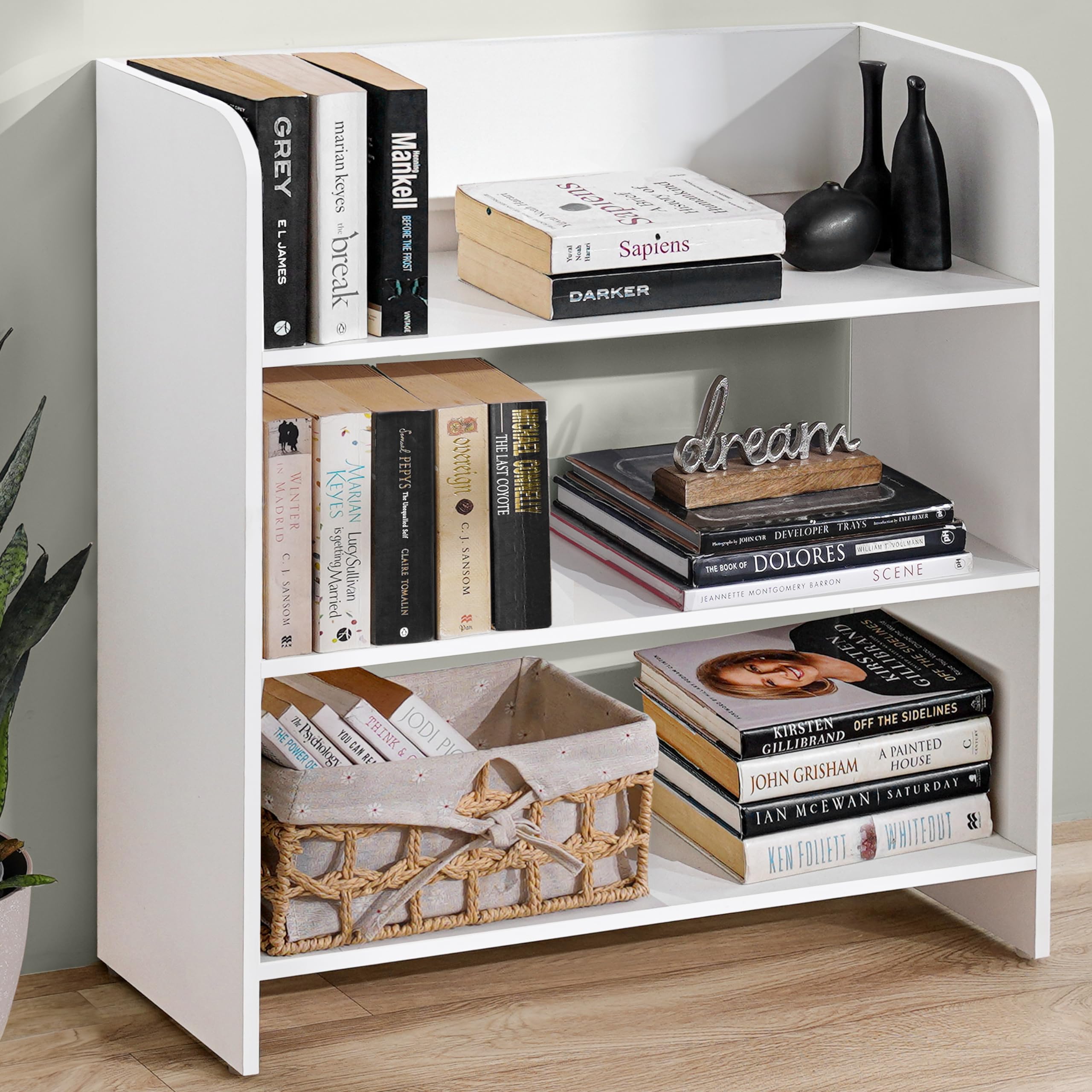 About Space Engineered Wood Bookcase With 3 Tier Books Storage Organizer For Kids Multipurpose Shelves For Home, Office, School,