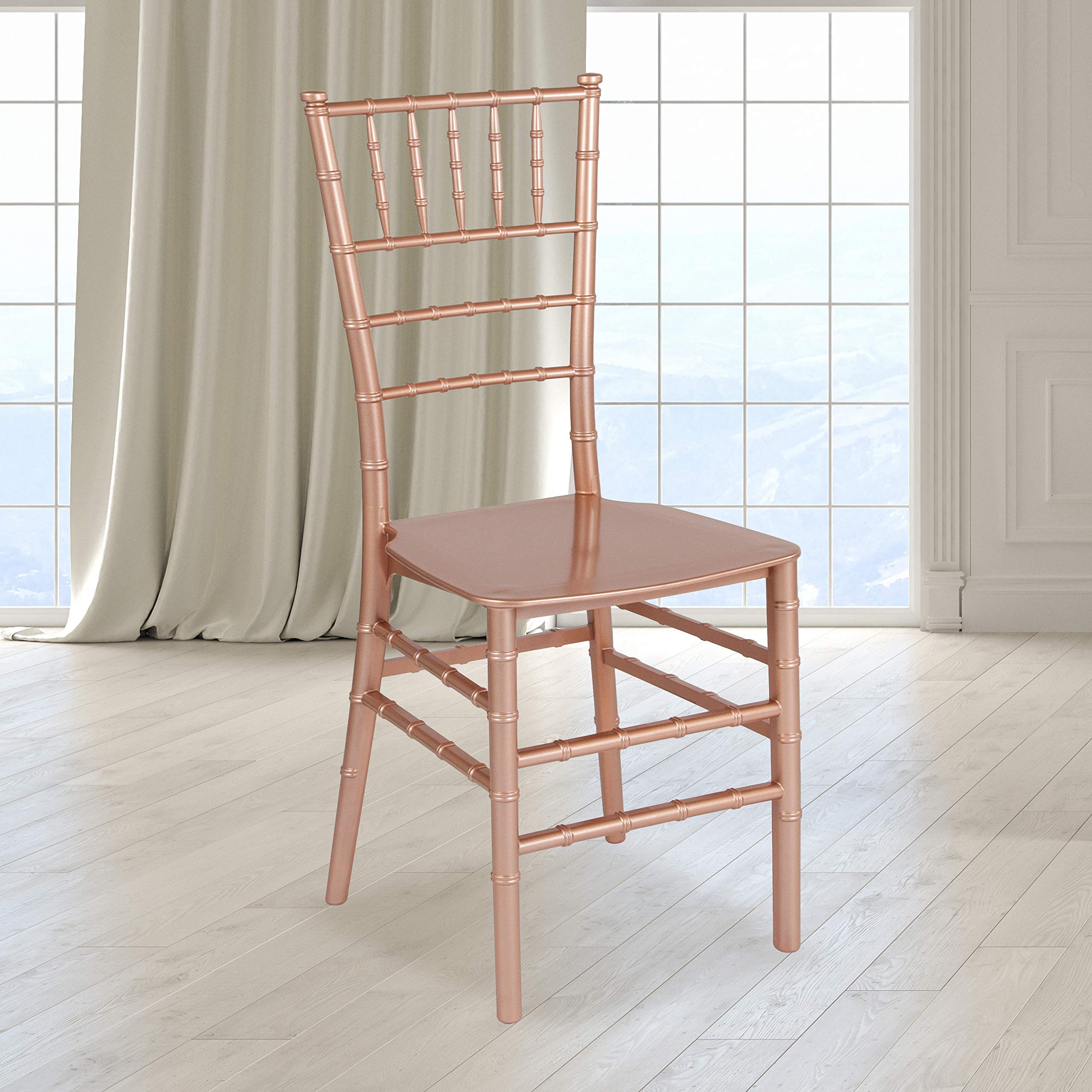 Flash Furniture Hercules Series Rose Gold Resin Stacking Chiavari Chair