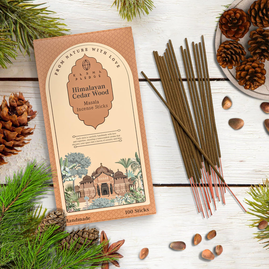 Incense Sticks, Himalayan Cedarwood Incense, Pack Of 100 Stick, Hand Rolled Aromatic Masala Made With Natural Ingredients, 45-60
