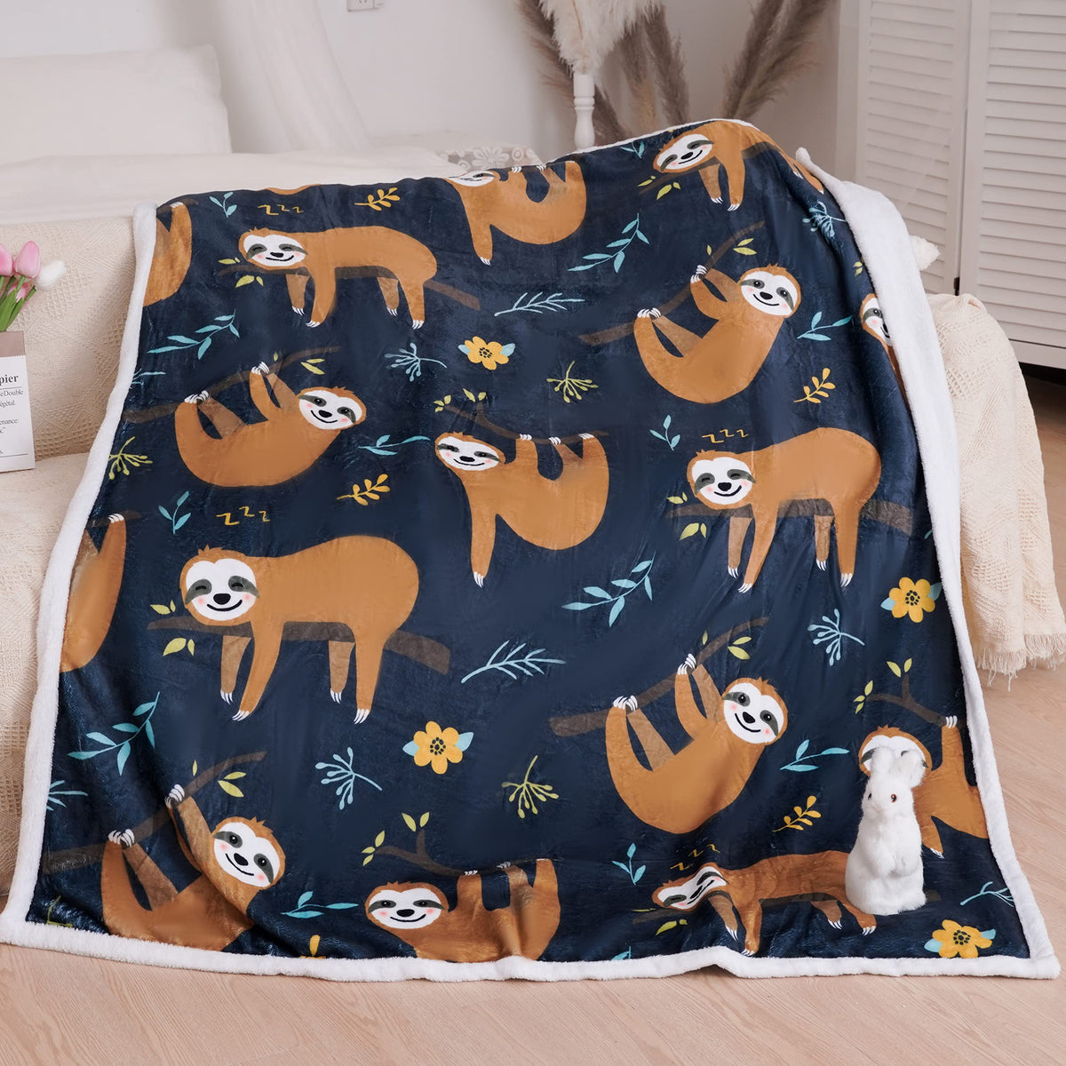 Blytheyes Sloth Blanket Throw Blanket Flannel Blanket Cute Kids Blanket Bed Blanket Super Soft Flannel Sofa Blanket Sloth Blanke