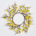 Worth Imports 4.75 Inner Diameter Artificial Flower Buttercup Pillar, Set of 2 Candle Ring, Yellow
