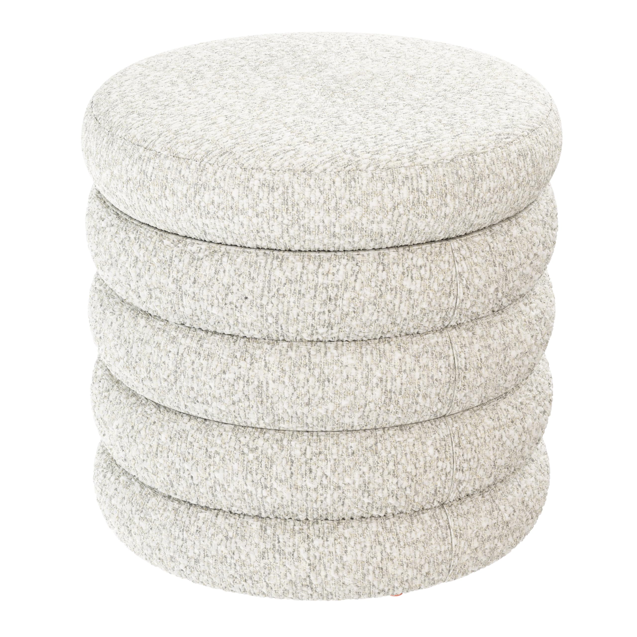 Wallace & Bay Norra Cream Storage Ottoman with Reversible Solid Wood Tray Tops