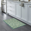 Maples Rugs Pelham Vintage Kitchen Rugs Non Skid Washable Accent Area Carpet [Made in USA], 18 x 210, Light Spa
