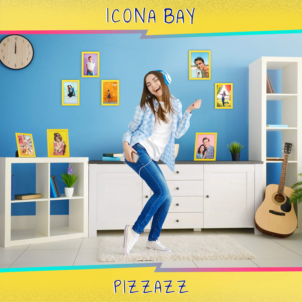 Icona Bay 8X10 Picture Frames (Yellow, 3 Pack), Colored Solid Wood Scandinavian Style Frames For Photo, Pizzazz Collection