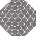 Unique Loom Trellis Frieze Collection Area Rug - Rounded (7' 10'' Octagon, Dark Gray/ Ivory)