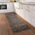 Addison Rugs Marston 2'3" X 7'6" Transitional Brown Indoor Outdoor Hallway Runner Rug, Stain Resistant Washable Carpet Easy Clean, Non Shedding, Bedroom, Living Room, Dining Room, Kitchen Rug