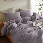 Se Softexly Muslin Duvet Cover Queen Size, 100% Washed Cotton Duvet Cover Set, Ultra Soft Comforter Cover Linen Like, 3 Pieces M