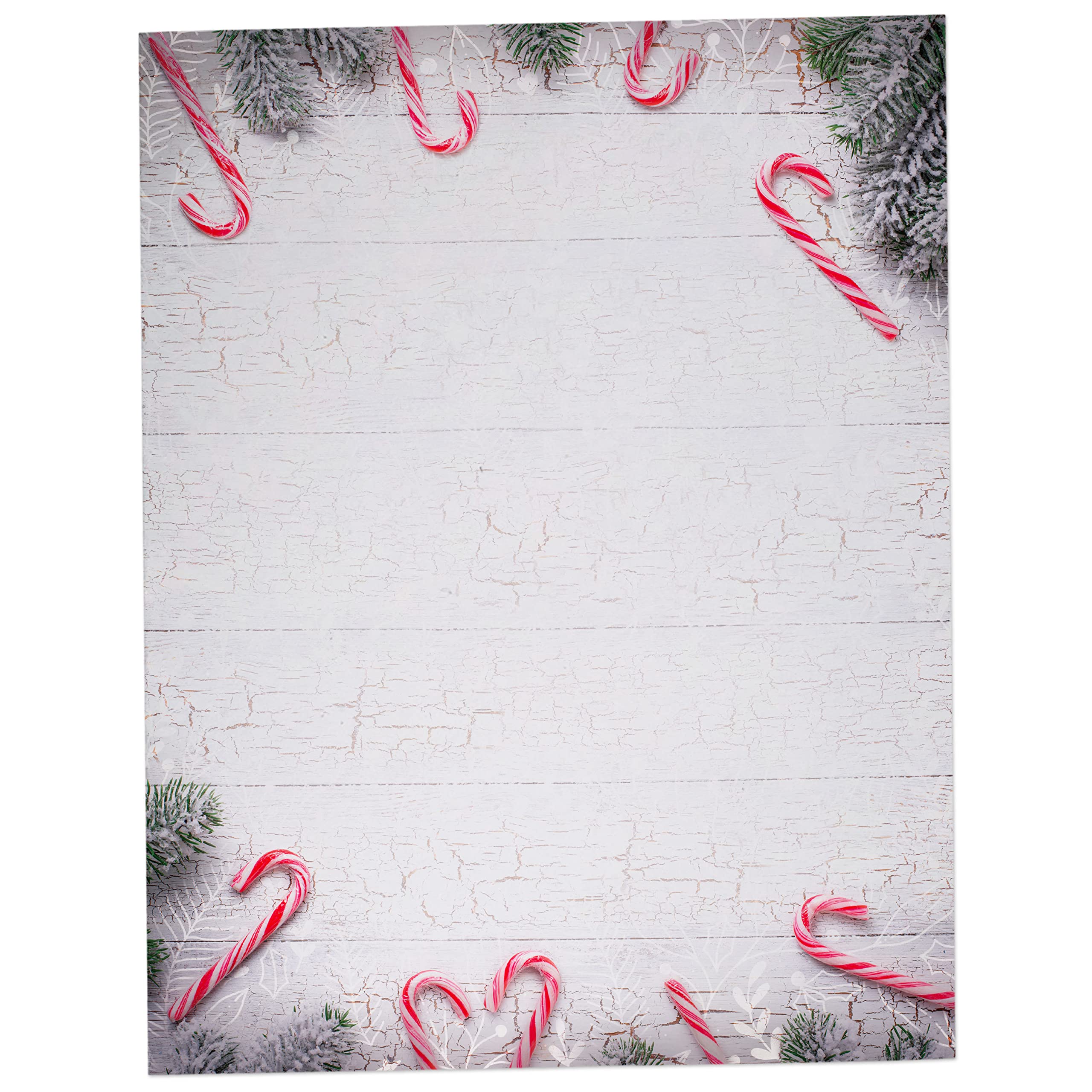 Candy Cane Christmas Stationary Paper 8.5 X 11-60 Sheets Holiday Letter Paper
