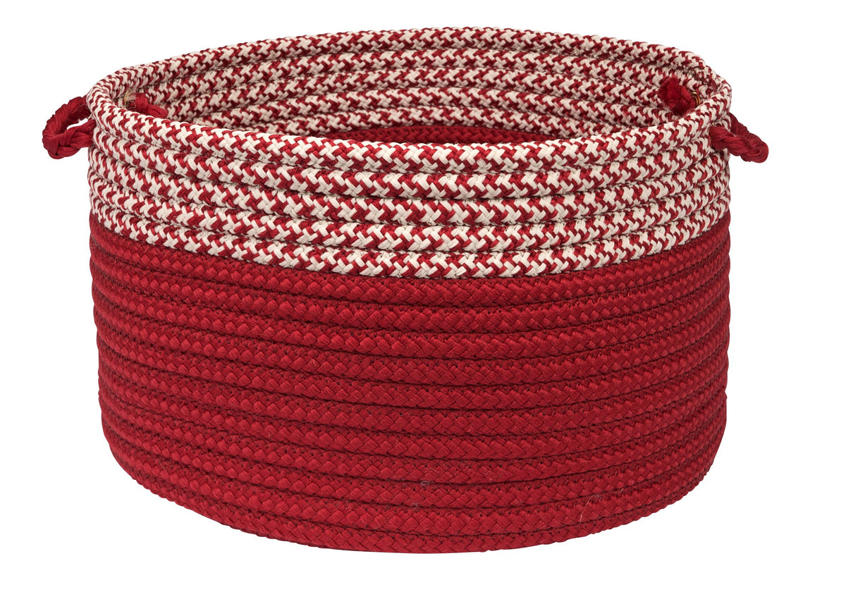 Houndstooth Dipped Basket Braided Basket, 24&quot;X24&quot;X14&quot;, White