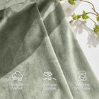 Lazzzy Green Velvet Curtains Room Darkening Thermal Insulated Curtains 84 Inch Long Window Drapes For Bedroom Living Room Super Soft Luxury Rod Pocketwindow Treatment 2 Panels, Grayish Green
