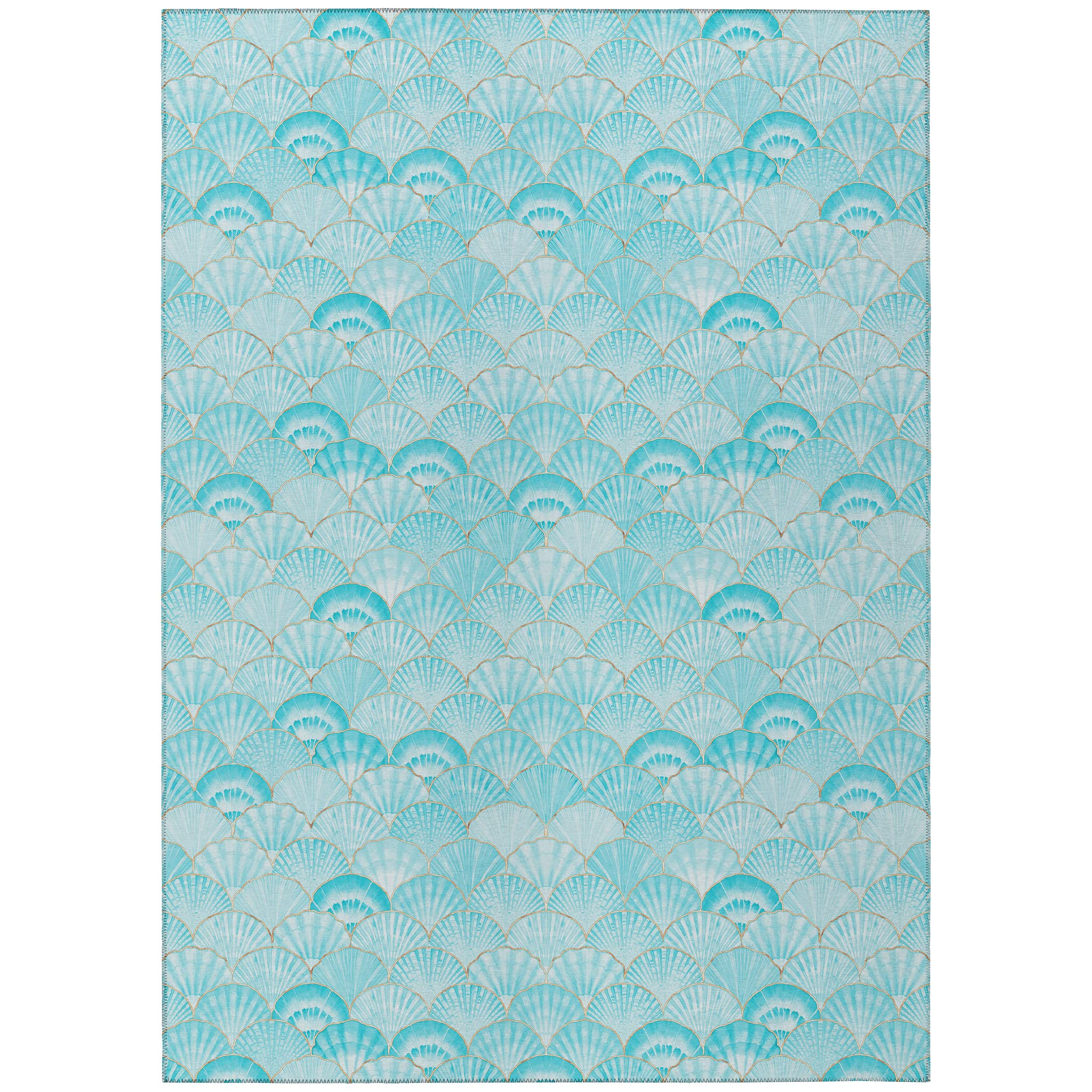 Addison Rugs Surfside Asr32 Aqua 8' X 10' Indoor Outdoor Area Rug, Easy Clean, Machine Washable, Non Shedding, Bedroom, Living Room, Dining Room, Kitchen, Patio Rug