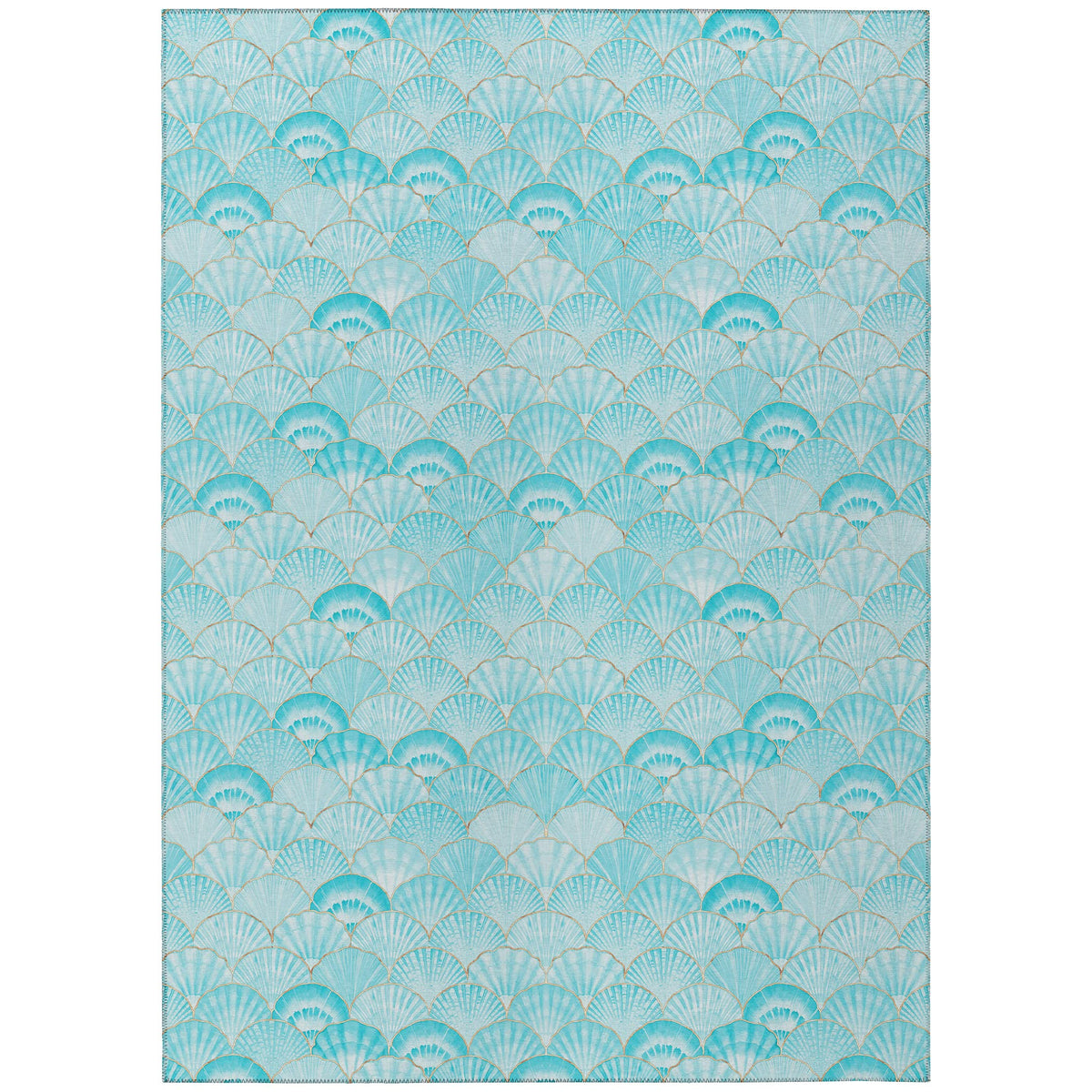 Addison Rugs Surfside Asr32 Aqua 5' X 7'6&quot; Indoor Outdoor Area Rug, Easy Clean, Machine Washable, Non Shedding, Bedroom, Living Room, Dining Room, Kitchen, Patio Rug