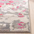 Safavieh Madison Collection Area Rug - 6' X 9', Grey & Red, Boho Abstract Distressed Design, Non-Shedding & Easy Care, Ideal For
