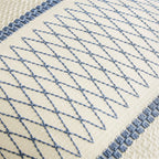 Zeemart 2 Packs Cotton Boho Throw Pillow Covers 16X16 Inch Grid Blue, Soft Farmhouse Decorative Couch Pillow Cases Blue Cushion Covers For Sofa Bed Living Room Home Decor ?