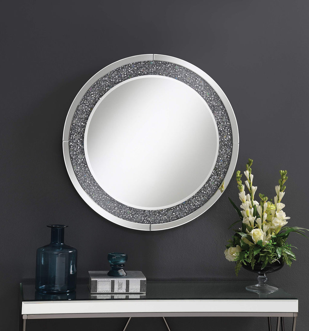 Coaster Home Furnishings Round Wall Mirror With Led Lighting Silver 961428