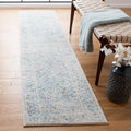 SAFAVIEH Tulum Collection Ivory / Turquoise TUL264B Moroccan Boho Distressed Non-Shedding Living Room Bedroom Runner Rug, 20 x 