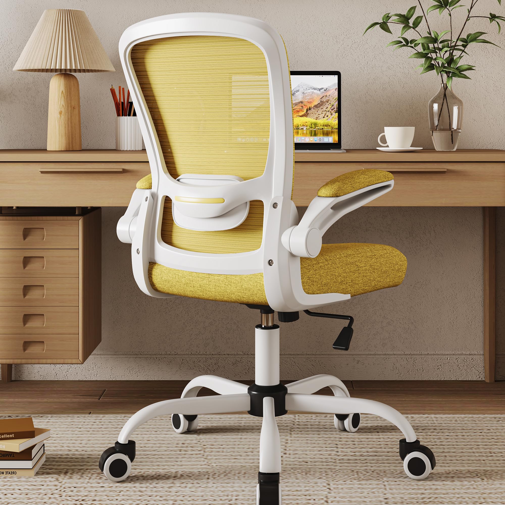 Mimoglad Ergonomic High Back Mesh Office Chair, Adjustable Lumbar Support, Thickened Seat Cushion (Modern, Jasmine)