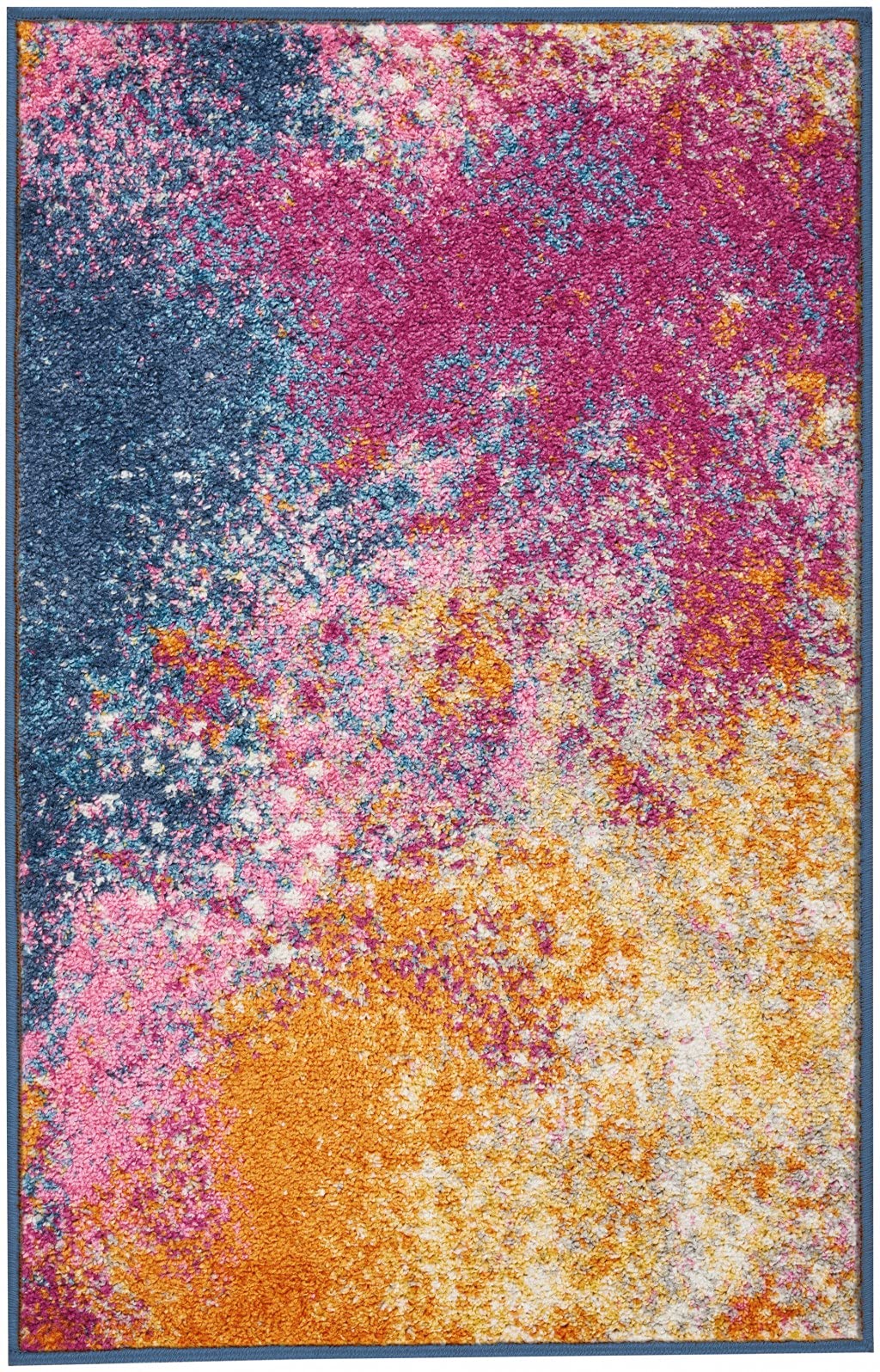 HomeRoots 100% Polypropylene 2’ x 3’ Abstract Brights Sunburst Scatter Rug