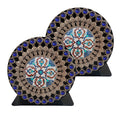 Pictor Gift Ottoman Tiles Model Bookends, Book Ends to Hold Books for Office Home Decorative Metal Heavy Duty Bookends for Shelv