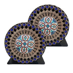 Pictor Gift Ottoman Tiles Model Bookends, Book Ends to Hold Books for Office Home Decorative Metal Heavy Duty Bookends for Shelv