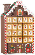 BRUBAKER Reusable Wooden Advent Calendar to Fill - Gingerbread House with LED Lighting - DIY Christmas Calendar 10.31 x 17.72 x 