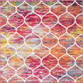 Unique Loom Trellis Frieze Collection Area Rug - Rounded (7' Square, Multi/ Black)