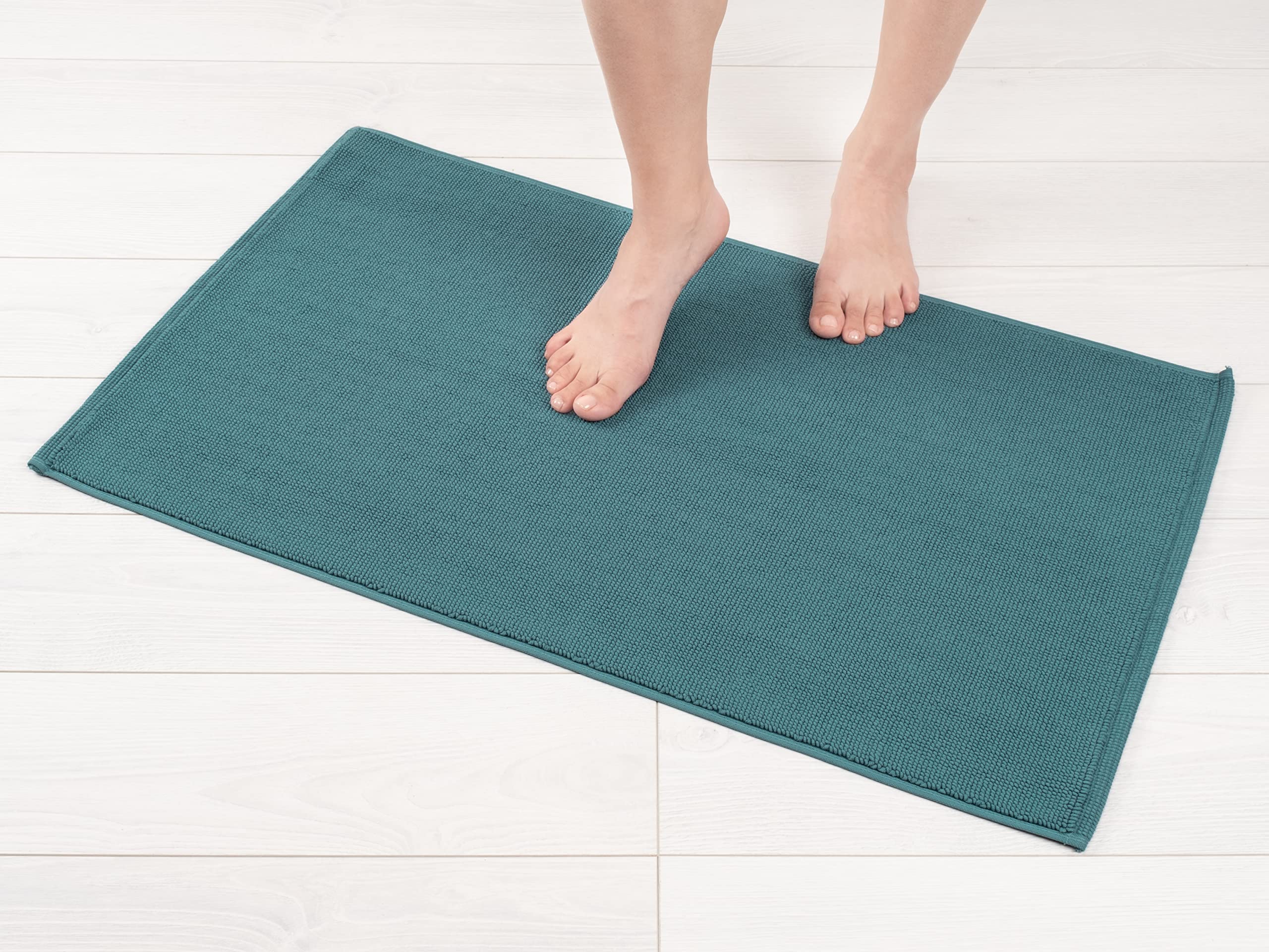 American Soft Linen Bath Rug, 20 in 34 in 100% Cotton Bath Mats Rugs for Bathroom, Non Slip Washable Shaggy Form Area Rugs, Colo