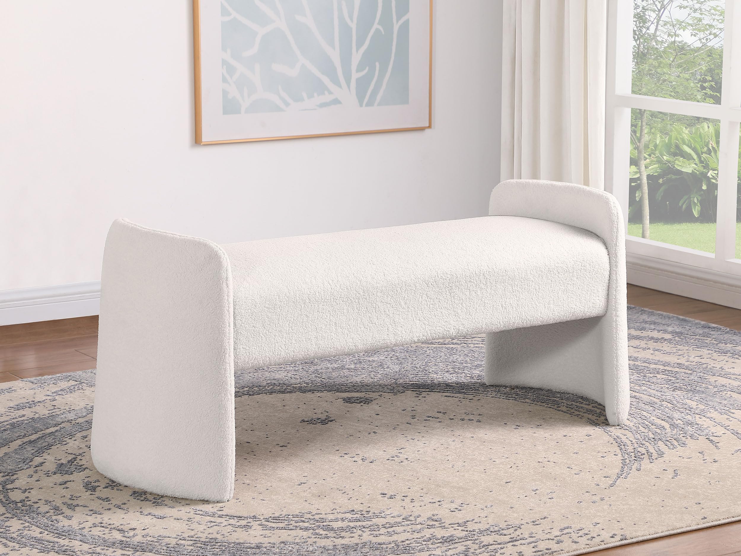 Coaster Home Furnishings Peoria Velvet Upholstered Accent Bench Ivory