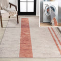 JONATHAN Y WSH116A-8 Raita Modern Distressed Stripe Machine-Washable Indoor Area -Rug, Farmhouse Bohemian Vintage Easy -Cleaning