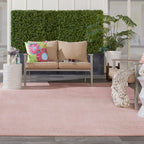 Nourison Essentials Indoor/Outdoor Pink 9' X 12' Area Rug, Easy Cleaning, Non Shedding, Bed Room, Living Room, Dining Room, Back