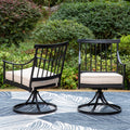 Sophia & William Swivel Patio Chairs Set Of 2, Metal Rocker Patio Outdoor Dining Chairs Set With Seat Cushions, Wrought Iron Pat