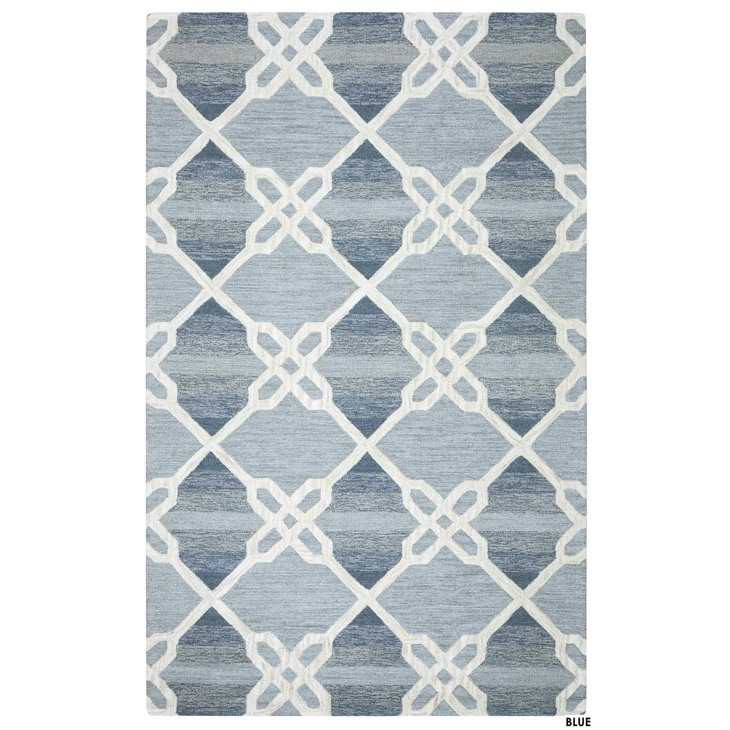 Rizzy Home Alora Decor Berlin 8' X 10' Trellis Blue/Gray/Rust/Blue Hand-Tufted Area Rug