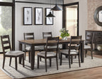 Intercon Beacon 60" Wide Self-Storing Leaf, Black & Walnut Dining Tables