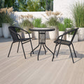 Flash Furniture TLH-071RD-037BK2-GG 23.75RD Black Patio Table Set, 23.75"