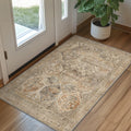 Bavni Area Rug 2x3 Machine Washable Vintage Distressed Print Ultra-Thin Chenille Hallway Bedroom Kitchen Entrance Accent Rug, Lo