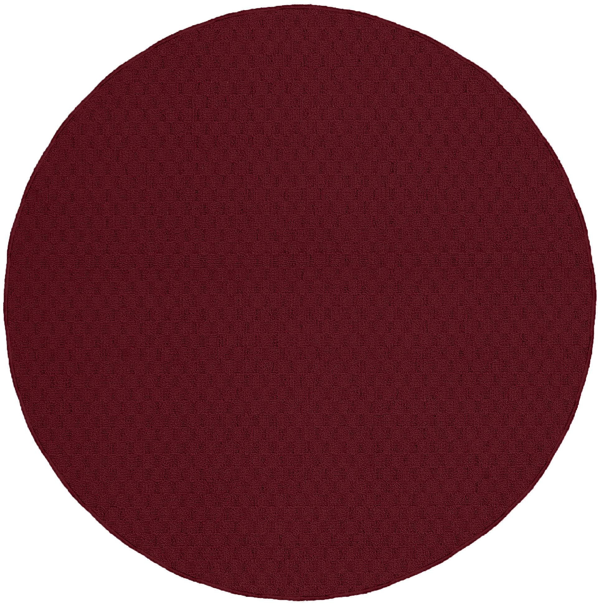 Garland Rug Town Square Chili Red 5 x 5 Round Stain Resistant Indoor Area Rug