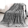 Black Throw Blanket For Couch - Soft Fleece Leopard Blanket Cozy Warm Black Fuzzy Blankets For Men Women Bed