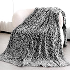 Black Throw Blanket For Couch - Soft Fleece Leopard Blanket Cozy Warm Black Fuzzy Blankets For Men Women Bed